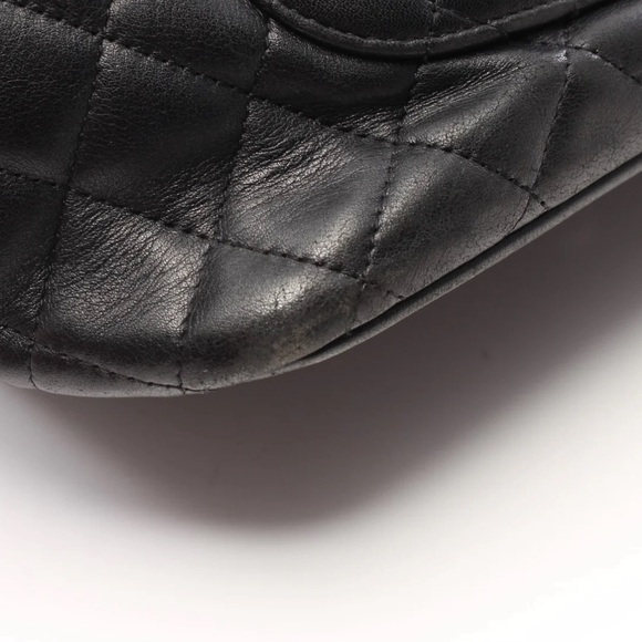Chanel Cambon Tote Shoulder Bag Handbag Black Quilted Lambskin Leather - Picture 12 of 13